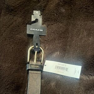 Coach Tan Leather Belt with Gold Buckle